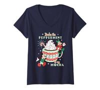 Mujer Disney Mickey & Minnie "The Peppermint to My Mocha" Holiday Camiseta Cuello V