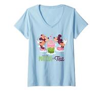 Mujer Disney Mickey & Minnie Valentine You're the Matcha to My Tea Camiseta Cuello V