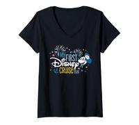 Mujer Disney Mickey Mouse My First Disney Cruise 2026 Fireworks Camiseta Cuello V