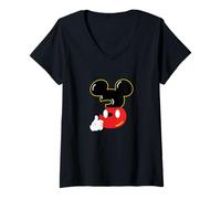 Mujer Disney Mickey Numbers "3" Third 3rd Birthday Party Gift Camiseta Cuello V