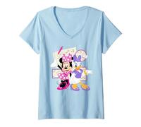Mujer Disney Minnie & Daisy Back to School Best Friends BFFs Camiseta Cuello V
