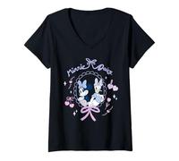 Mujer Disney Minnie Mouse & Daisy Duck Friend Heart Coquette Style Camiseta Cuello V
