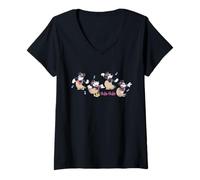 Mujer Disney Minnie Mouse Hula-Hula Dance Hawaii Tropical Vacation Camiseta Cuello V