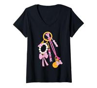 Mujer Disney Minnie Mouse Matching Fashion Bag Charm Camiseta Cuello V