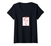 Mujer Disney Minnie Mouse Oh My PJs Cozy Christmas Holiday Stamp Camiseta Cuello V
