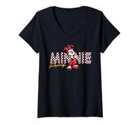 Mujer Disney Minnie Mouse Racing Mickey & Friends Race Car Drivers Camiseta Cuello V