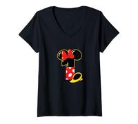 Mujer Disney Minnie Numbers "1" First 1st Birthday Party Gift Camiseta Cuello V