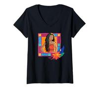 Mujer Disney Moana Colorful Island Frame Moana Torso Portrait Camiseta Cuello V