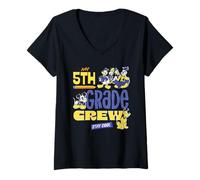 Mujer Disney My 5th Grade Crew Stay Cool Back to School Friends Camiseta Cuello V