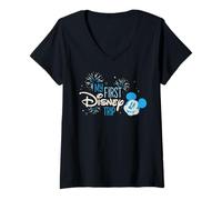 Mujer Disney My First Disney Trip Mickey Mouse Family Vacation Camiseta Cuello V