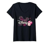 Mujer Disney My First Disney Trip Minnie Mouse Family Vacation Camiseta Cuello V