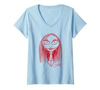 Mujer Disney Nightmare Before Christmas Sally Sketch Camiseta Cuello V