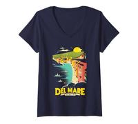 Mujer Disney Pixar Luca Isola del Mar Italia Distressed Big Poster Camiseta Cuello V