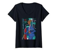 Mujer Disney Pixar Soul Joe Double Time Jazz Club Poster Camiseta Cuello V