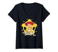 Mujer Disney Pixar Toy Story 5 Jessie My Sheriff Era Sheriff Badge Camiseta Cuello V