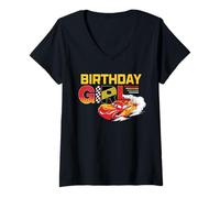 Mujer Disney & Pixar's Cars Birthday Girl Lightning Mcqueen Camiseta Cuello V