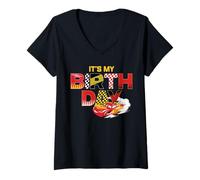 Mujer Disney & Pixar's Cars It's My Birthday Lightning Mcqueen Camiseta Cuello V