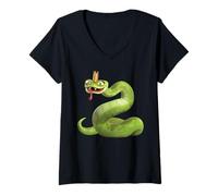 Mujer Disney & Pixar's Hoppers Reptile Queen Green Snake Big Pose Camiseta Cuello V