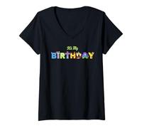 Mujer Disney & Pixar's Monsters, Inc. It's My Birthday Party Gift Camiseta Cuello V