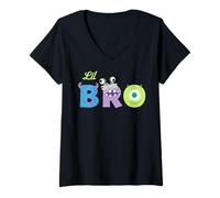 Mujer Disney & Pixar's Monsters, Inc. Lil Bro Brother Family Trip Camiseta Cuello V