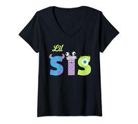 Mujer Disney & Pixar's Monsters, Inc. Lil Sis Sister Family Trip Camiseta Cuello V