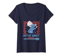 Mujer Disney & Pixar's Ratatouille Remy Gettin' Saucy Restaurant Camiseta Cuello V