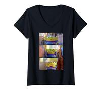 Mujer Disney & Pixar's Toy Story 5 Pizza Planet Aliens Funny Photo Camiseta Cuello V