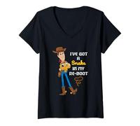 Mujer Disney & Pixar's Toy Story 5 Woody Got a Snake in My Re-Boot Camiseta Cuello V