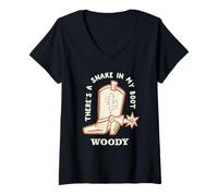 Mujer Disney & Pixar's Toy Story Woody There's a Snake in My Boot Camiseta Cuello V