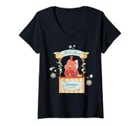 Mujer Disney & Pixar's Turning Red Panda Mei Orange Fruit Cute Camiseta Cuello V