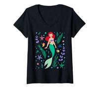 Mujer Disney Princess Ariel The Little Mermaid Collage Portrait Camiseta Cuello V