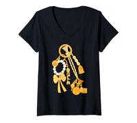 Mujer Disney Princess Belle Beauty and the Beast Charms Camiseta Cuello V