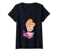 Mujer Disney Princess Cinderella Big Face Costume Camiseta Cuello V