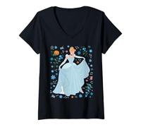 Mujer Disney Princess Cinderella Collage Portrait Camiseta Cuello V