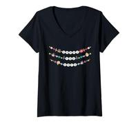 Mujer Disney Princess Happy 100 Days of School 100th Day Bracelets Camiseta Cuello V