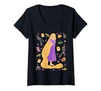 Mujer Disney Princess Rapunzel Tangled Collage Portrait Camiseta Cuello V
