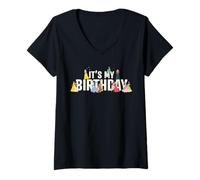 Mujer Disney Princess Squad It's My Birthday Matching Party Camiseta Cuello V