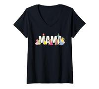 Mujer Disney Princess Squad Mama Family Trip Vacation Reunion Camiseta Cuello V