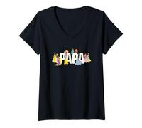 Mujer Disney Princess Squad Papa Family Trip Vacation Reunion Camiseta Cuello V