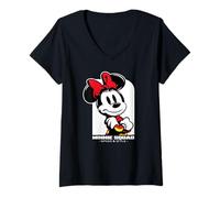 Mujer Disney Racing Minnie Squad Speed & Style Race Car Driver Camiseta Cuello V