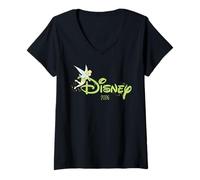 Mujer Disney Script Logo Tinker Bell 2026 Trip & Vacation Matching Camiseta Cuello V