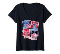 Mujer Disney Stitch & Angel Valentine's Day "Outta This World" Camiseta Cuello V