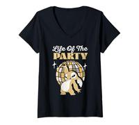 Mujer Disney Stitch "Life of the Party" New Year's Eve Disco Dance Camiseta Cuello V