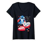 Mujer Disney Stitch Valentine's Day "This is for You. I Ate it." Camiseta Cuello V
