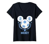 Mujer Disney Team Mickey Soccer Ball Icon #28 Sports Championship Camiseta Cuello V
