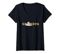 Mujer Disney The Lion King Grandpa Father's Day Mufasa Sketch Camiseta Cuello V