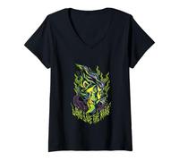 Mujer Disney The Lion King Scar Long Live The King Green Fire Camiseta Cuello V
