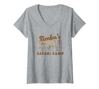 Mujer Disney The Lion King Simba's Safari Camp Camiseta Cuello V