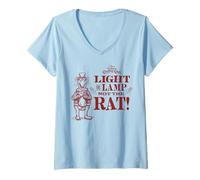 Mujer Disney The Muppet Christmas Carol Light the Lamp Not the Rat Camiseta Cuello V