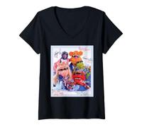 Mujer Disney The Muppets 4th of July America USA 250 Group Photo Camiseta Cuello V